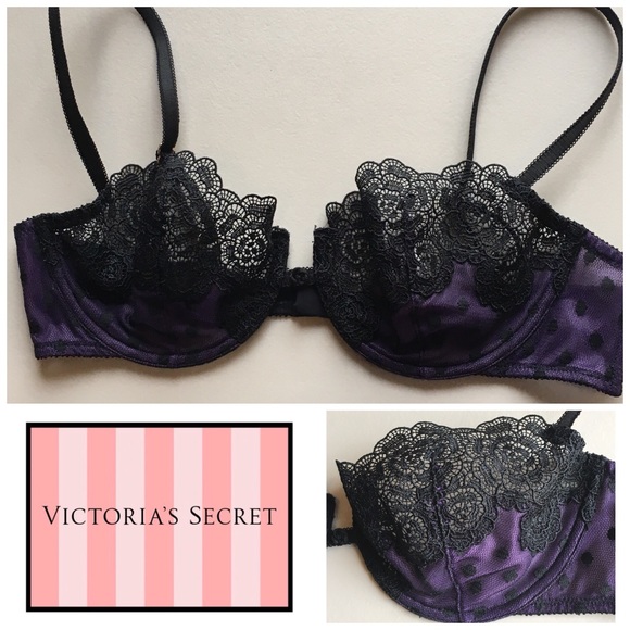 Victoria's Secret Other - VICTORIAS SECRET 36B purple + black balconet bra